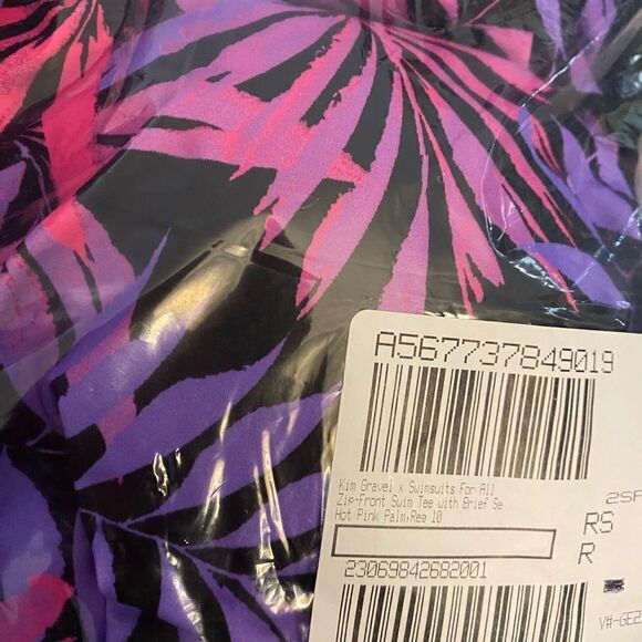 New Kim Gravel Swimsuits For All Zip Front Tee with Brief Swimsuit - Picture 2 of 6